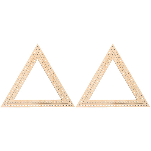 4Pièces Support Triangle Bois Lisse Artisanat Fait Main Khaki 1