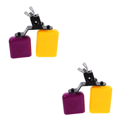 2Pièces Cowbell Batterie Bicolore Ton Haut Bas Accessoire Percussion 2