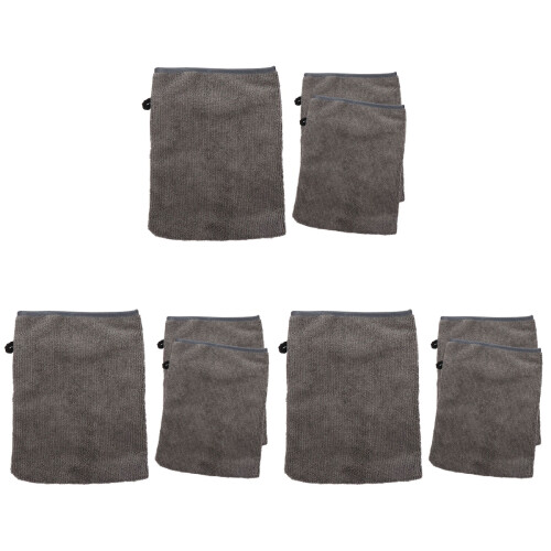9Pièces Nettoyants Microfibre Gris Doux Et Réutilisables 1