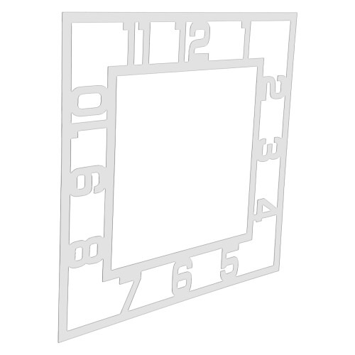 5Pcs Silver Acrylic Stick on Wall Clocks Large Square Mirror Decor DIY 1