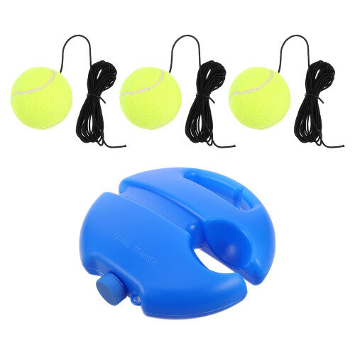 3Sets Plastic Tennis Training Ball with String and Base for Indoor Use 1
