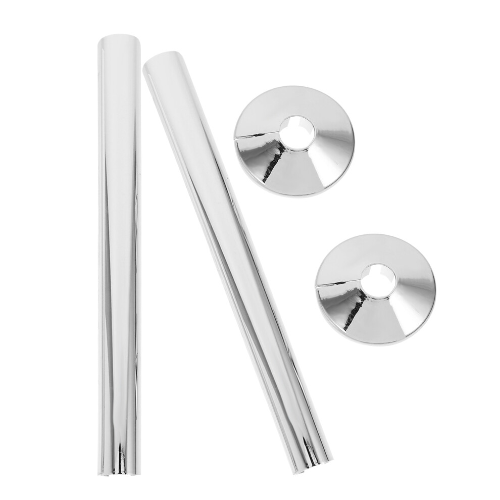 3Sets Pvc Radiator Pipe Cover Silver Plumbing Wall Flange Decoration 3612864949592
