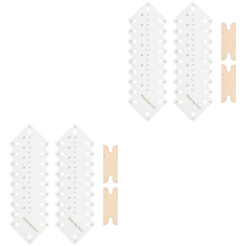 2Sets Wood Tablet Weaving Tools with Shuttles Assorted 2