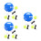 3Sets Plastic Tennis Training Ball with String and Base for Indoor Use 5