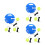 3Sets Plastic Tennis Training Ball with String and Base for Indoor Use 7