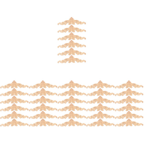 36Pièces Bois Beige Sculpté Décor Écologique 2