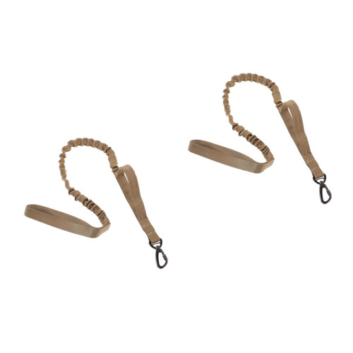 2Pièces Laisse Élastique Entraînement Ajustable Durable Khaki 2