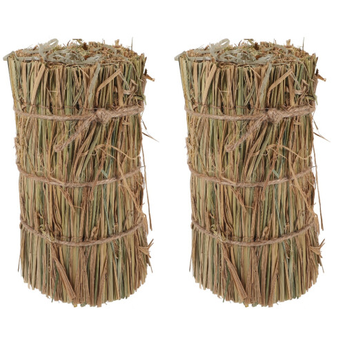 2Pcs Straw Haystack Ornament Small DIY Garden Decor Light Green 2