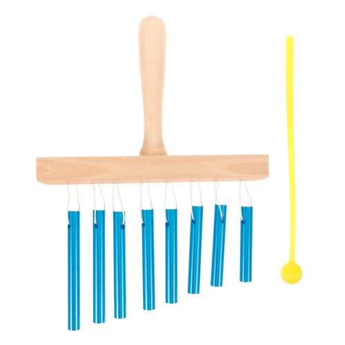 4Pièces Carillon Percussion 8 Barres Bleu Bois Acier Usage Décoratif 2