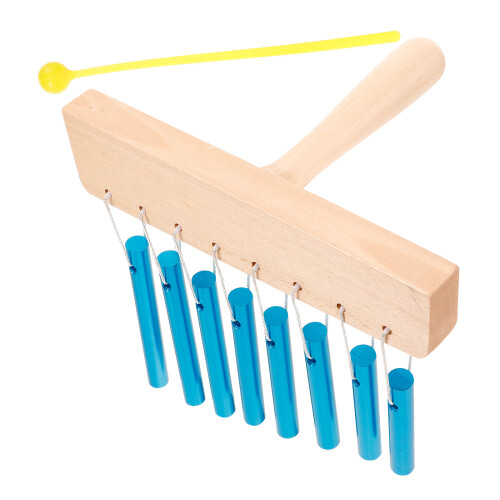 4Pièces Carillon Percussion 8 Barres Bleu Bois Acier Usage Décoratif 1