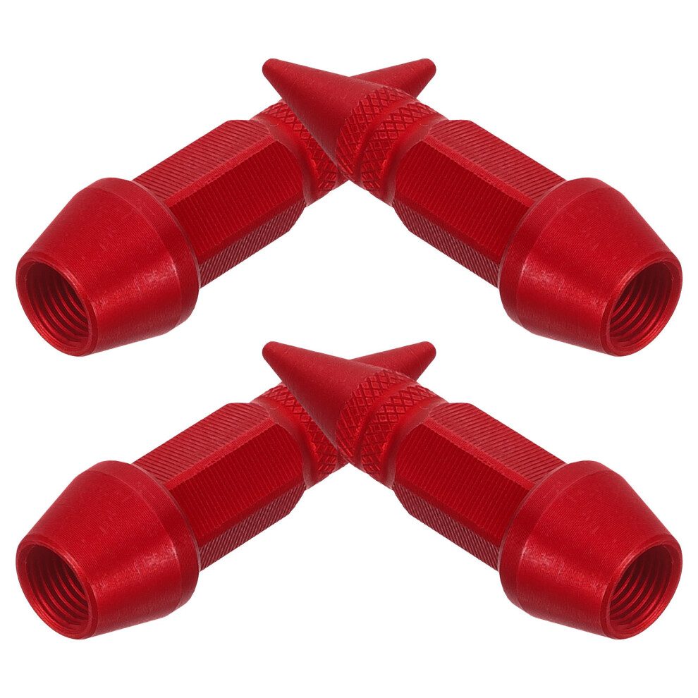 8Pcs Universal Tire Valve Stem Caps Aluminum Alloy Car Accessories Red 3612864950284