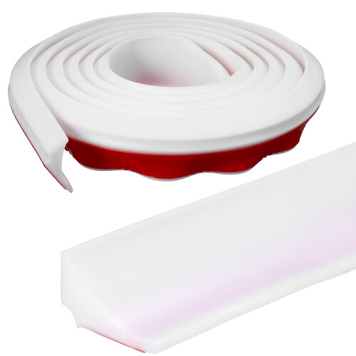 2Pcs White Silicone Shower Threshold Strip Water Stopper for Home