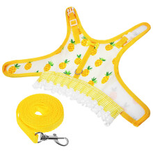 2Pcs Small Animal Harness Vest Leash Set Pineapple Pattern