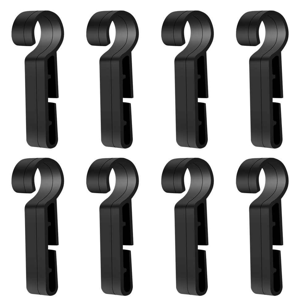16Pcs Black Plastic Hard Hat Headlamp Clips Durable Light Hooks 3612864951052