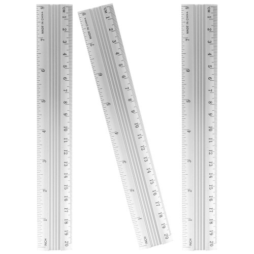 9Pcs Lightweight Metal Ruler Set for Students Architects Designers
