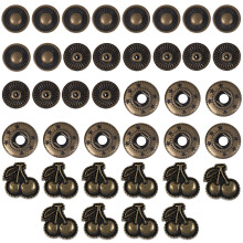 20Sets Coffee Vintage Metal Snap Fasteners for DIY Clothing and Bags