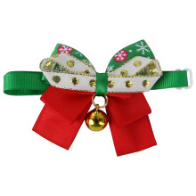 4Pcs Cute Bowknot Cat Collar with Bell Adjustable Christmas Pet Collar