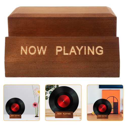 5Pièces Support Vinyle Bois Rangement Albums Magazines