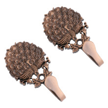 2Pairs Compact Zinc Alloy Coffee Curtain Holders for Stable Drapery