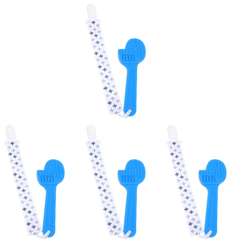 4Pcs Green Silicone Wrench Chain Baby Teether Clip for Home 1