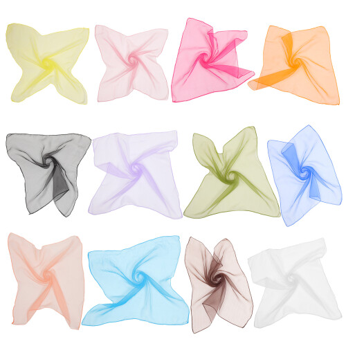 48Pcs Candy Colored Dance Scarves for Kids Performance Props