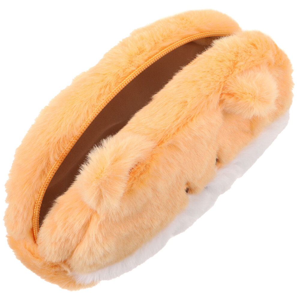 Solustre 3Pcs Plush Travel Makeup Bags Khaki Cosmetics Organizer Pouches