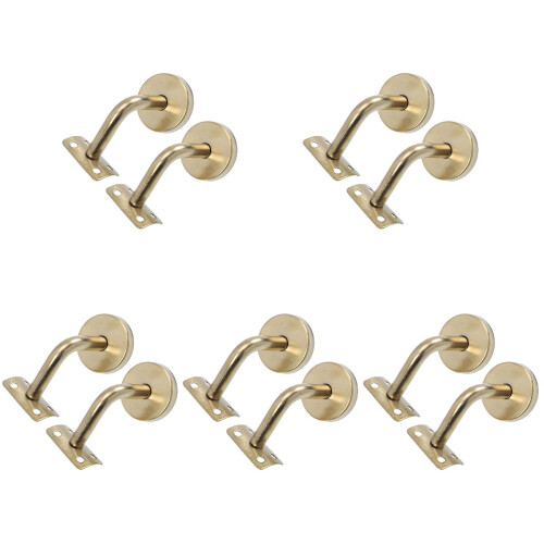 10Pcs Strong Golden Handrail Wall Mounted Bracket Banister Support 2