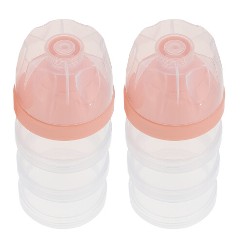 6Pièces Range Lait Poudre Bébé Rose Triple Couche Empilable
