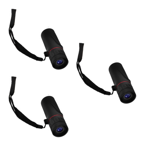 3Pcs Black Monocular Optical Telescope 10x25 Compact Scope 1