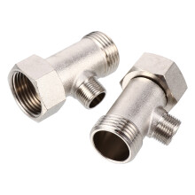 4Pcs Silver Copper 3-Way Toilet Bidet Water Tee Adapter Connector