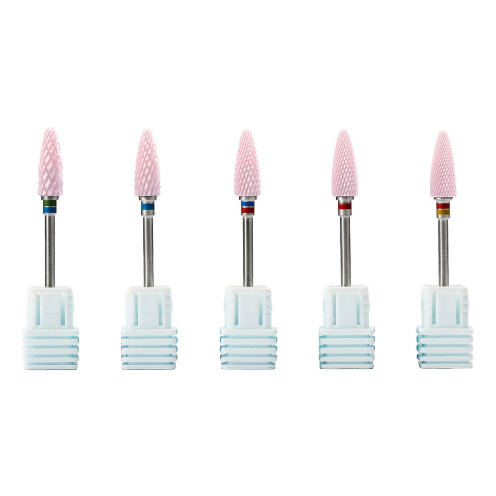 Totority Pink 15Pcs Durable Nail Grinding Bits Manicure Art Polisher Set