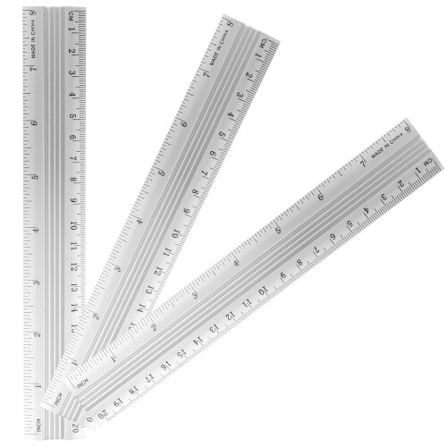 9Pcs Durable Silver Aluminum Ruler Set Office School Measuring Tools 1