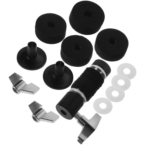 2Sets Drum Set Gadgets Felt Cymbal Pads Kit Black Drum Accessories 1