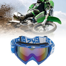 Lunettes de motocross ATV pour la conduite de dirt bike, anti-dérapantes, résistantes aux chocs, en sable, cadre bleu