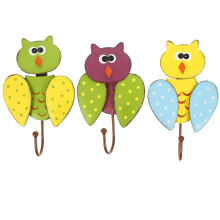 12Pcs Cute Cartoon Owl Iron Wall Hooks for Garden and Household