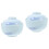 2Pcs Blue Ceramic Covered Soup Bowl Non-Slip Kitchen Utensil 6