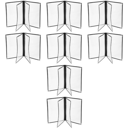 8Pcs Black PVC Menu Holders Clear Covers for Restaurant Use 2