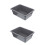 2Pcs Grey Plastic Utility Bus Tub Multipurpose Tote Box with Handles 4