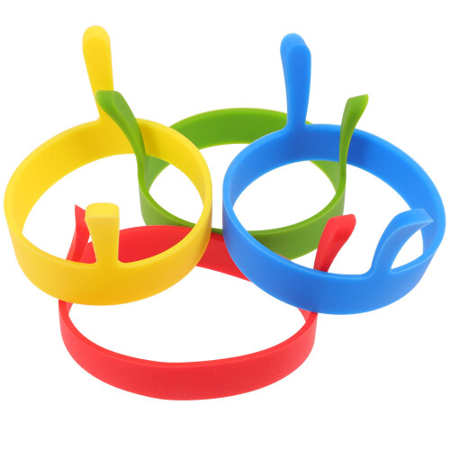 32Pcs Silicone Egg Rings Nonstick Round Omelette Rings Assorted Colors