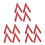 12Pcs Durable Red Aluminum Ladder Hinge Replacement Folding Step Kit 4
