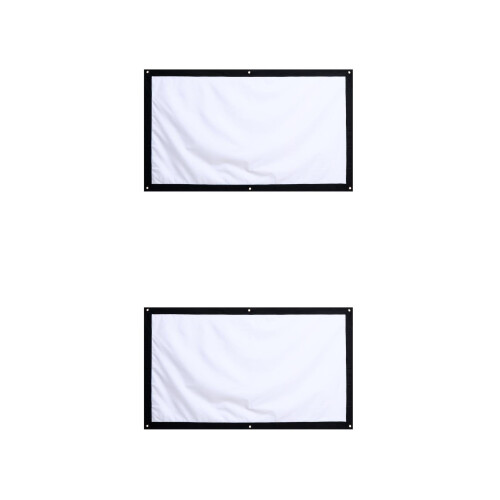 2Pcs Foldable White Video Projection Screen for Leisure & Home Cinema 2