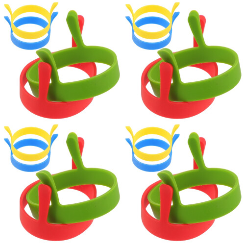 32Pcs Silicone Egg Rings Nonstick Round Omelette Rings Assorted Colors 2