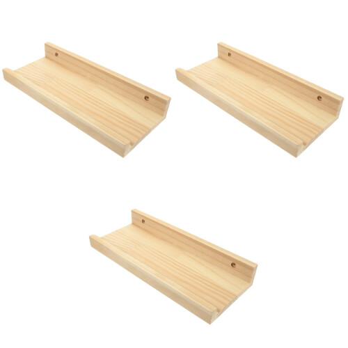 3Pcs Modern Wooden Wall Shelf Floating Storage Rack for Wall 2