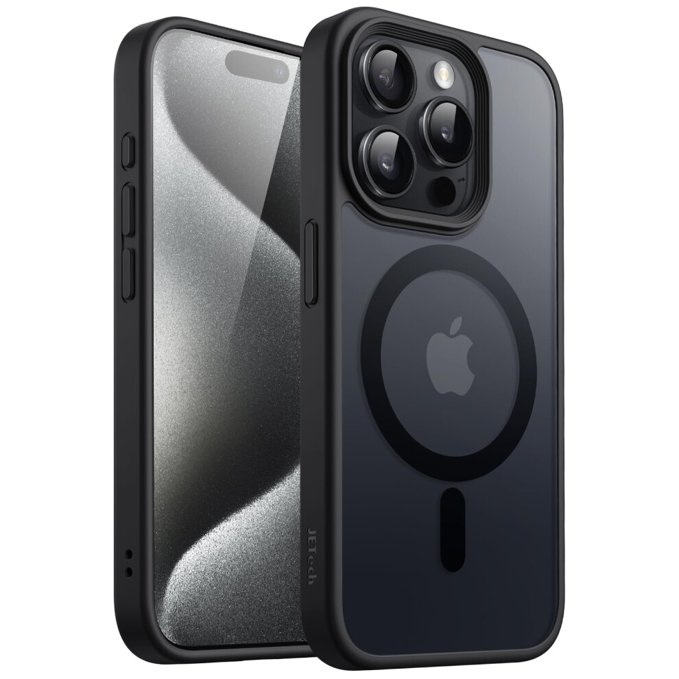 Magnetic Case For Iphone 15 Pro 6.1Inch Magsafe Compatible Translucent Matte Back Slim Shockproof Black 9382693727084