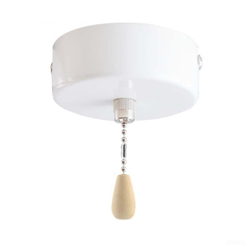 Light Pull Cord Switch White ABS Waterproof 150cm Cord Easy Control for Bathroom Ceiling