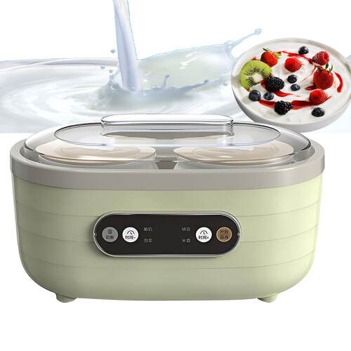 Small Multifunctional Yoghurt Maker 2 Large 6 Small Cups LCD Screen Constant Temp Adjustable Time DIY Dessert Model A