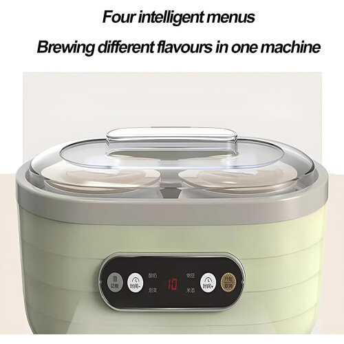 Small Multifunctional Yoghurt Maker 2 Large 6 Small Cups LCD Screen Constant Temp Adjustable Time DIY Dessert Model A 1