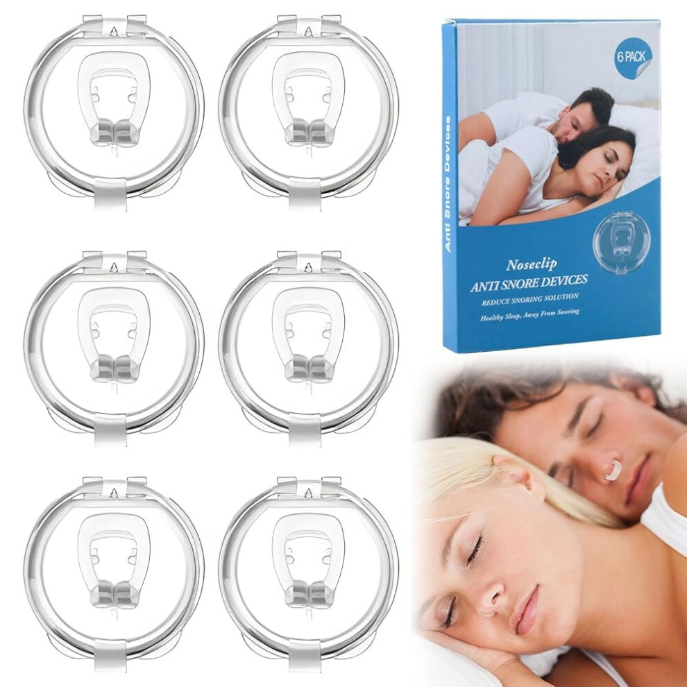 6PCS AntiSnoring Nose Clip, Snore Stopper Nasal Dilator Magnetic