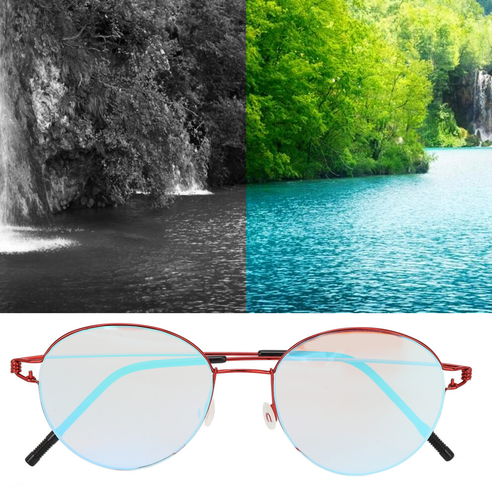 Color Blind Correcting Glasses for Indoor Outdoor with Red Frame