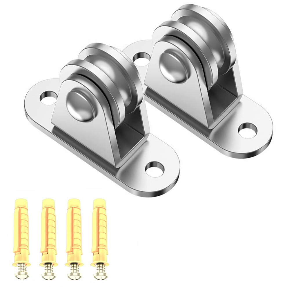 Pulley Block Silent 304 Stainless Steel Single Pulley Block With Detachable Duplex Bearing For Cord Handling Diy Kits 9189345358975